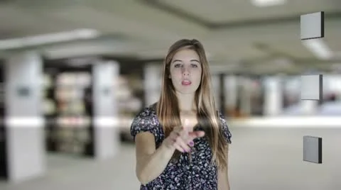 Woman using interface Video stock 8925028