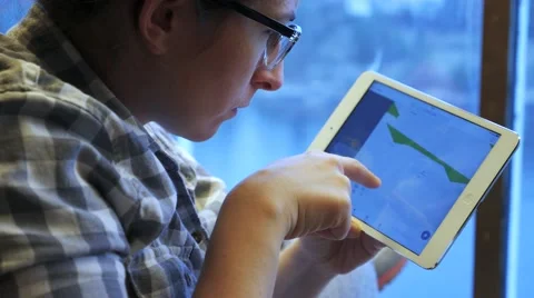 Woman using ipad for browsing map during travel trip on ferry board Stock-Footage 64920604