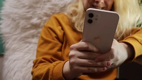 Woman using iphone 12 for work, September 19, 2023, Russia, Moscow Stock Footage 252381452