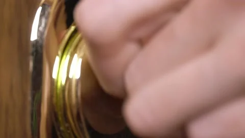 Woman using a key to open the lock of the front door Video stock 148781293