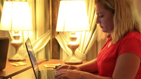 Woman using laptop computer 2 Stock-Footage 67061712