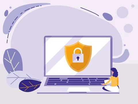 Woman using laptop computer Stock Illustration