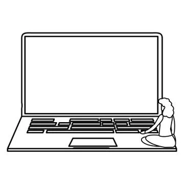 Woman using laptop computer Stock Illustration