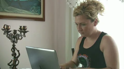 Woman using laptop Stock Footage 11710741