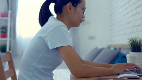 Woman using laptop Green Screen on table work place Stock-Footage 80476524