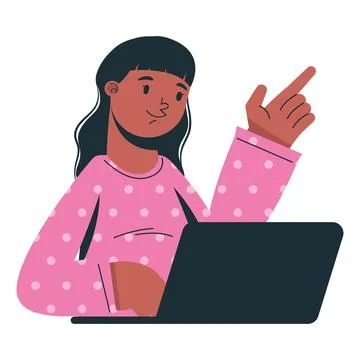 Woman using laptop Stock Illustration