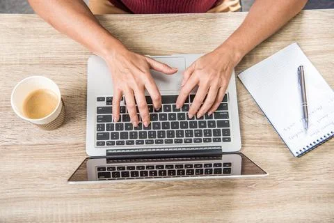 Woman using laptop Stock Photos