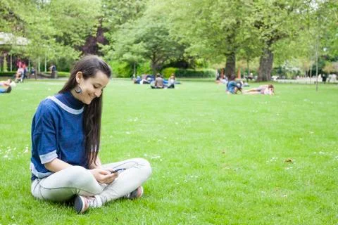 Woman using mobile Stock Photos