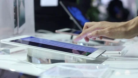 Woman using modern tablets Stock Footage 73011391