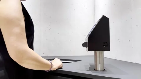 Woman Using Modern Technology For Here Safe Box in Bank Vídeos de archivo 284114791