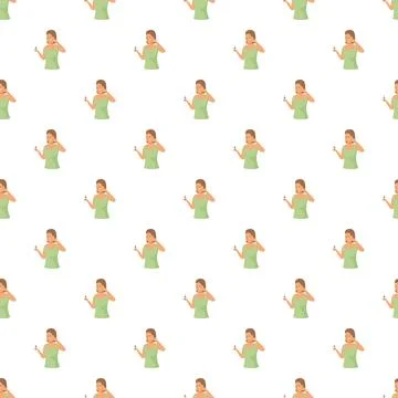 Woman using nose drops seamless pattern Stock Illustration
