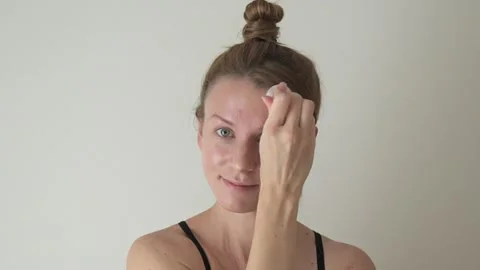 Woman using quartz massage tool. Stock Footage 142738562