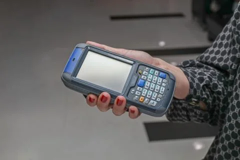 Woman Using Rfid Scanner Stock Photos