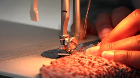 Woman using sewing machine close up Stock Footage 57109163
