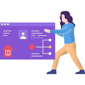 Woman using smart house software vector icon Stock Illustration
