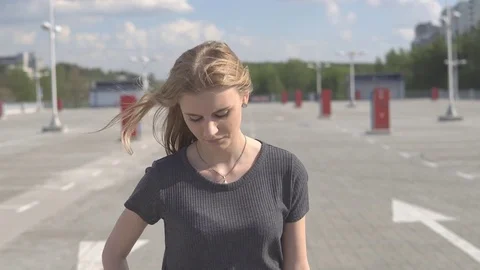 Woman using smart-phone Stock Footage 76652271