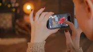 Woman Using Smartphone With Augmented Reality App And Placing Furniture In Room Stock Footage