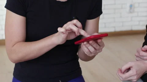 Woman using smartphone in class Stock-Footage 85481490