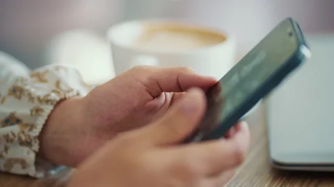 Woman using smartphone close up Stock-Footage 245431329