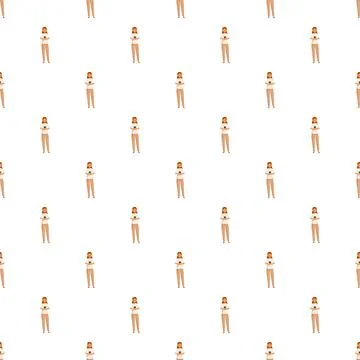 Woman using smartphone digital device seamless pattern Stock Illustration