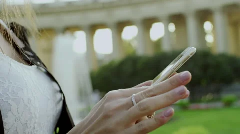 Woman using smartphone Stock Footage 69035326