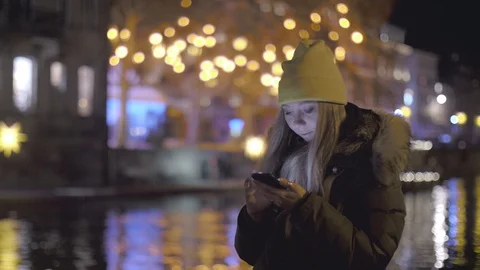 Woman Using Smartphone Stock Footage 128059002