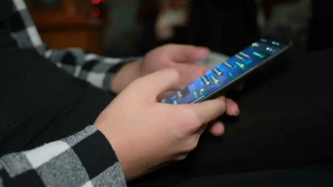 Woman using smartphone for messaging chat on a smartphone,social network tech Stock Footage 145115787