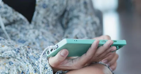 Woman using a smartphone, mobile technology, online communication, social m.. Stock Footage 340614510