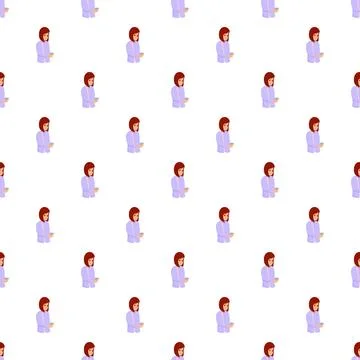 Woman using smartphone repeating seamless pattern background イラスト素材