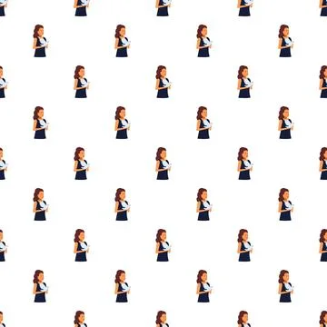 Woman using smartphone technology seamless pattern background Stock Illustration