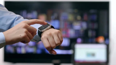 Woman using smartwatch close up Stock Footage 68846056