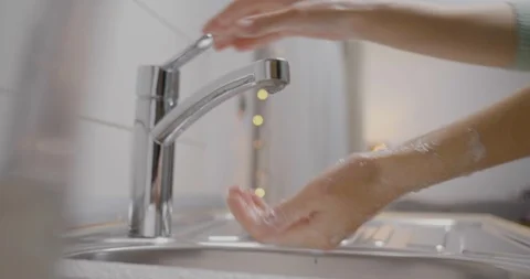 Woman Using Soap To Wash Her Hands Stock Footage