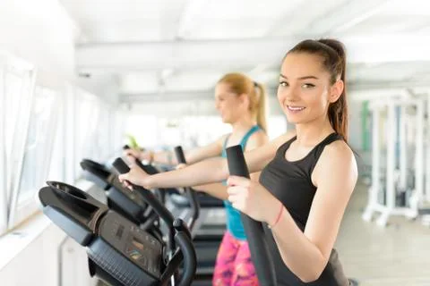 Woman Using Stepper Stock Photos