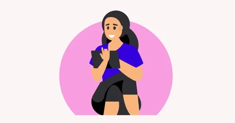 Woman Using Tablet Animation Stock Footage 339574711
