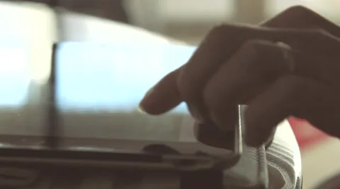 Woman Using a Tablet Computer ECU Stock Footage 45606919