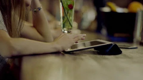 Woman using tablet computer Stock Footage 68053964