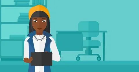 Woman using tablet computer Stock Illustration