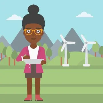 Woman using tablet computer Stock Illustration