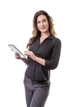 Woman using tablet computer Foto stock