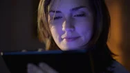 Woman Using Tablet Computer Touchscreen Close-Up Stock Footage