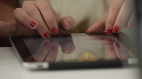 Woman Using Tablet Stock Footage 41477079