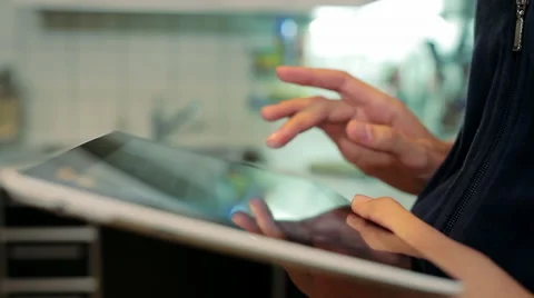 Woman using tablet Stock Footage 46069210