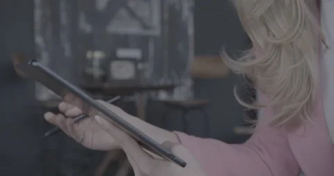 Woman Using Tablet Stock Footage 155399358