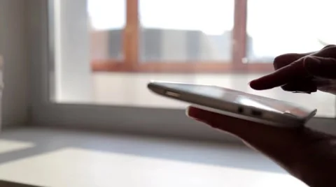Woman using tablet at home Stock Footage 60621808