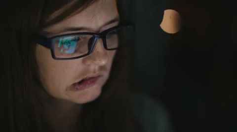 Woman using tablet at night Stock-Footage 54961454