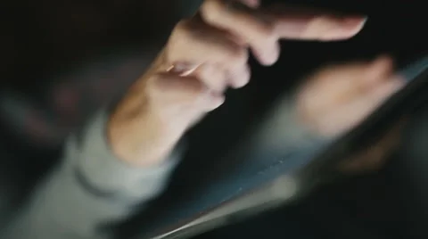Woman using tablet at night Stock-Footage 54982998