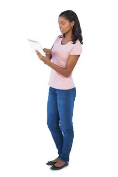 Woman using tablet pc Foto stock