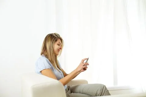 Woman using a Tablet PC Stock Photos