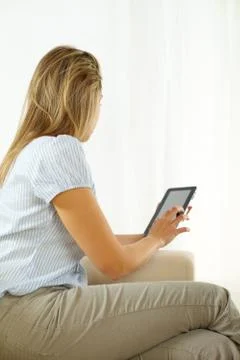 Woman using a Tablet PC Stock Photos