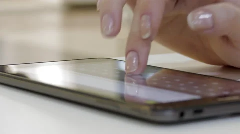 Woman Using Tablet Pc,Typing Text Stock Footage 57671057